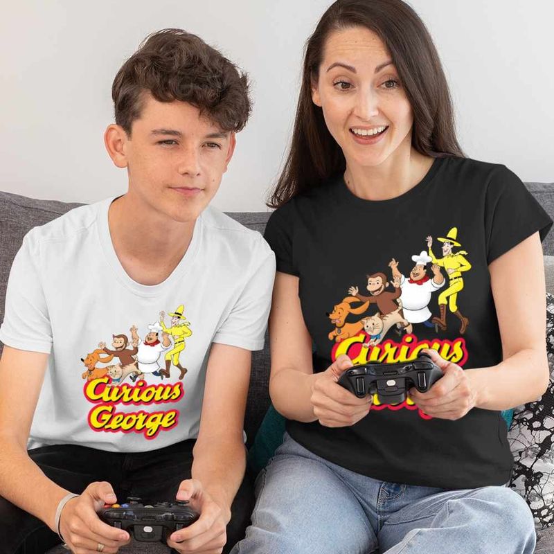 Fashion, accesorii si bijuterii - Femei - Imbracaminte femei - Tricouri si topuri femei - Tricou Femei Curious George Gradina Zoologica Cimpanzeu, alb, marime XL - Infinity.ro