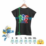 Fashion, accesorii si bijuterii - Femei - Imbracaminte femei - Tricouri si topuri femei - Tricou Femei Eroii in Pijama PJ Masks Action, negru, marime S - Infinity.ro