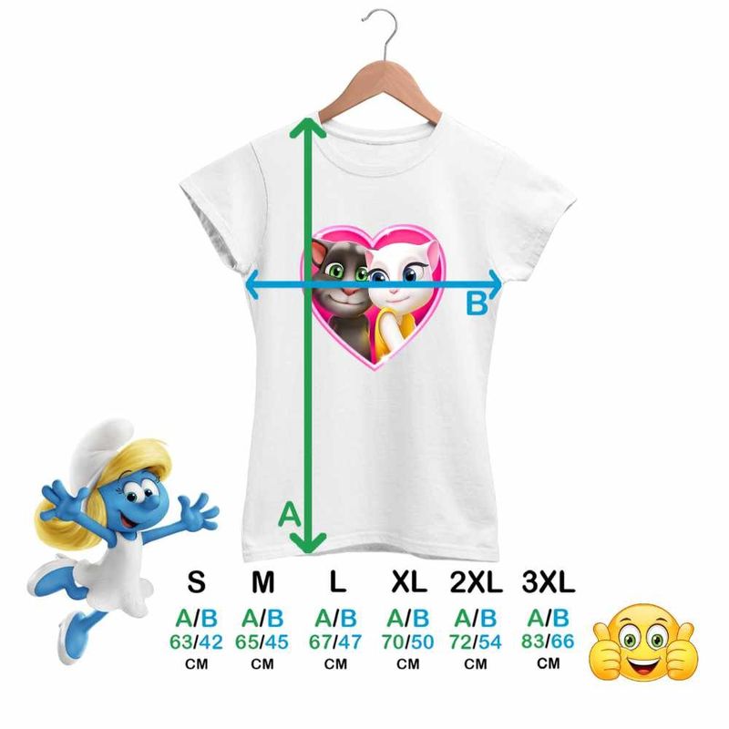 Fashion, accesorii si bijuterii - Femei - Imbracaminte femei - Tricouri si topuri femei - Tricou Femei My Talking Tom Angela Love Valentines Day, alb, marime L - Infinity.ro