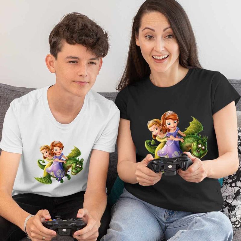 Fashion, accesorii si bijuterii - Femei - Imbracaminte femei - Tricouri si topuri femei - Tricou Femei Sofia the First Dragon Zburator, alb, marime 3XL - Infinity.ro