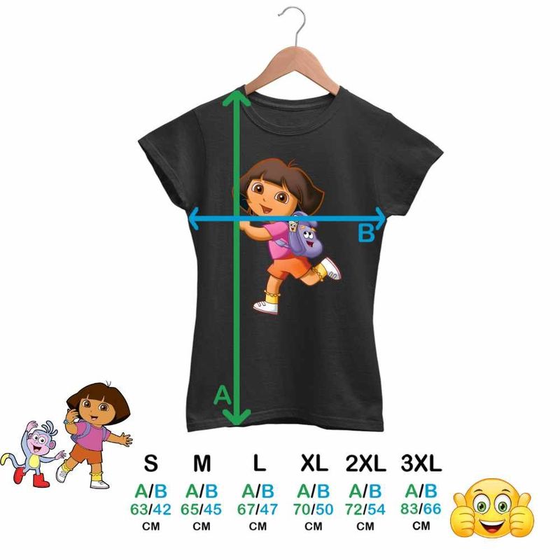 Fashion, accesorii si bijuterii - Femei - Imbracaminte femei - Tricouri si topuri femei - Tricou Femei Dora Exploratoarea Ghiozdan Harta Explorer, negru, marime 3XL - Infinity.ro