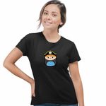 Fashion, accesorii si bijuterii - Femei - Imbracaminte femei - Tricouri si topuri femei - Tricou Femei Squishmallows Pirat Marinar, negru, marime M - Infinity.ro