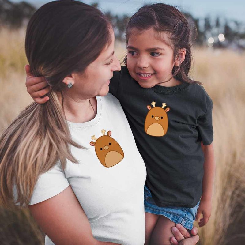 Fashion, accesorii si bijuterii - Femei - Imbracaminte femei - Tricouri si topuri femei - Tricou Femei Squishmallows Cerb Squis, negru, marime XL - Infinity.ro