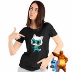 Fashion, accesorii si bijuterii - Femei - Imbracaminte femei - Tricouri si topuri femei - Tricou Femei Super Pisicute Bitsy SuperKitties, negru, marime 3XL - Infinity.ro