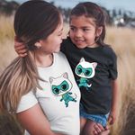 Fashion, accesorii si bijuterii - Femei - Imbracaminte femei - Tricouri si topuri femei - Tricou Femei Super Pisicute Bitsy SuperKitties, negru, marime 3XL - Infinity.ro