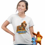 Fashion, accesorii si bijuterii - Femei - Imbracaminte femei - Tricouri si topuri femei - Tricou Femei Pupstruction Tank Catelusi Constructori Desene, alb, marime S - Infinity.ro
