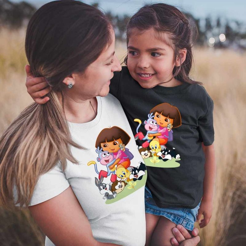 Fashion, accesorii si bijuterii - Femei - Imbracaminte femei - Tricouri si topuri femei - Tricou Femei Dora Exploratoarea Looney Tunes Taz Bugs Bunny Sylvester Tweety Baby, negru, marime 2XL - Infinity.ro