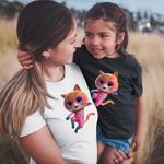 Fashion, accesorii si bijuterii - Femei - Imbracaminte femei - Tricouri si topuri femei - Tricou Femei Super Pisicute Ginny SuperKitties, negru, marime 2XL - Infinity.ro