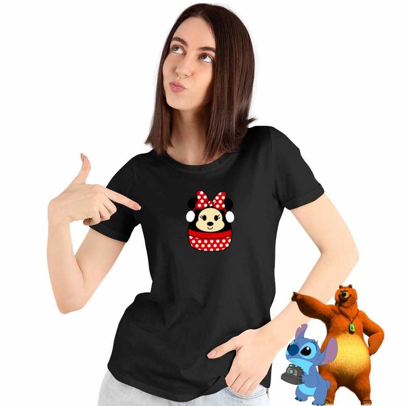 Fashion, accesorii si bijuterii - Femei - Imbracaminte femei - Tricouri si topuri femei - Tricou Femei Squishmallows Minnie Mickey Mouse, negru, marime 2XL - Infinity.ro