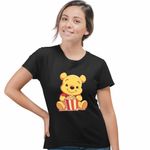 Fashion, accesorii si bijuterii - Femei - Imbracaminte femei - Tricouri si topuri femei - Tricou Femei Winnie the Pooh Popcorn, negru, marime M - Infinity.ro