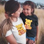 Fashion, accesorii si bijuterii - Femei - Imbracaminte femei - Tricouri si topuri femei - Tricou Femei Winnie the Pooh Popcorn, negru, marime M - Infinity.ro