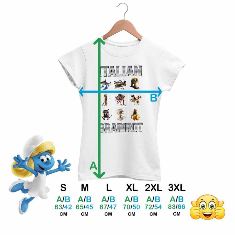 Fashion, accesorii si bijuterii - Femei - Imbracaminte femei - Tricouri si topuri femei - Tricou Femei Tralalero Crocodilo Sahur Cappucino Italian Meme Brainrot Brain Rot, alb, marime 3XL - Infinity.ro