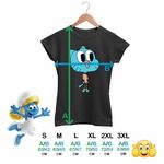 Fashion, accesorii si bijuterii - Femei - Imbracaminte femei - Tricouri si topuri femei - Tricou Femei Gumball Desene Animate, negru, marime S - Infinity.ro