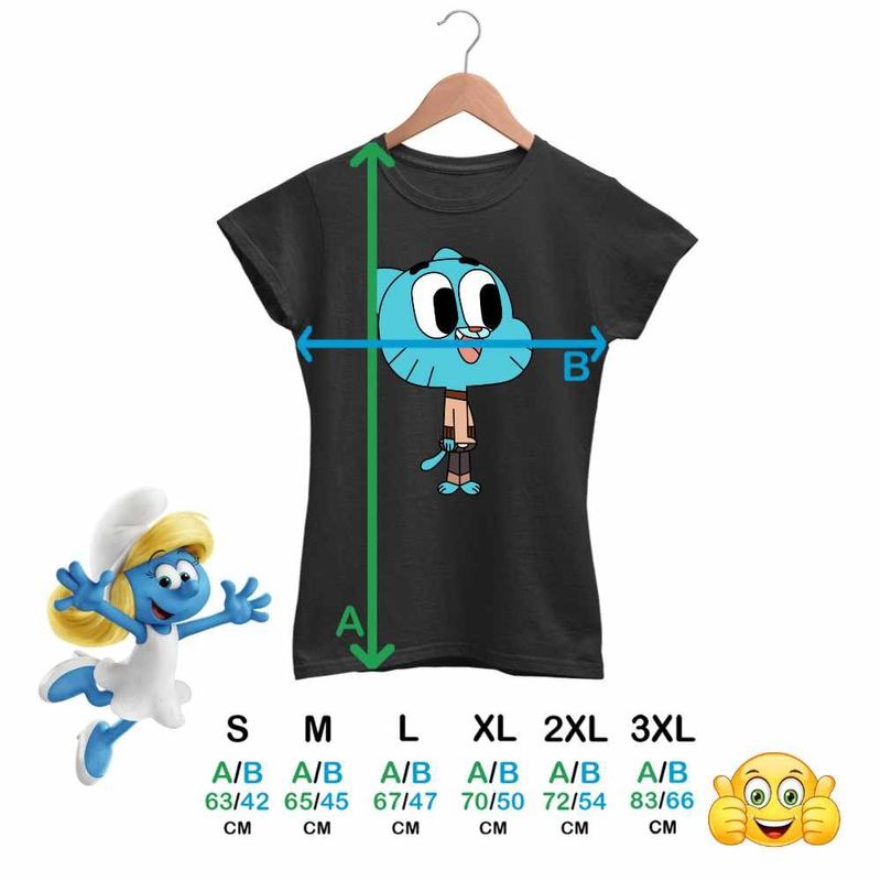 Fashion, accesorii si bijuterii - Femei - Imbracaminte femei - Tricouri si topuri femei - Tricou Femei Gumball Desene Animate, negru, marime S - Infinity.ro
