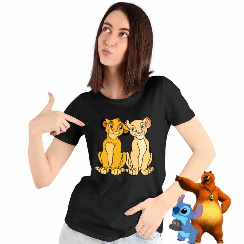 Fashion, accesorii si bijuterii - Femei - Imbracaminte femei - Tricouri si topuri femei - Tricou Femei Nala Simba Best Friends Lion King, negru, marime 2XL - Infinity.ro