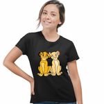 Fashion, accesorii si bijuterii - Femei - Imbracaminte femei - Tricouri si topuri femei - Tricou Femei Nala Simba Best Friends Lion King, negru, marime 2XL - Infinity.ro