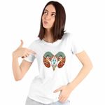 Fashion, accesorii si bijuterii - Femei - Imbracaminte femei - Tricouri si topuri femei - Tricou Femei Berbec Zodiac Horoscop Aries Mandala Astrologie, alb, marime 3XL - Infinity.ro