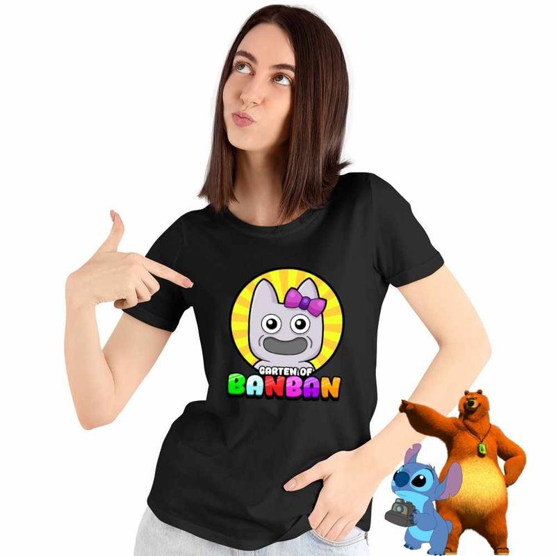 Fashion, accesorii si bijuterii - Femei - Imbracaminte femei - Tricouri si topuri femei - Tricou Femei Banban Banbaleena Gradina, negru, marime L - Infinity.ro