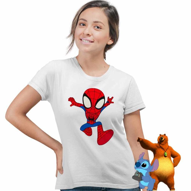 Fashion, accesorii si bijuterii - Femei - Imbracaminte femei - Tricouri si topuri femei - Tricou Femei Paienjenel Spidey Peter Parker, alb, marime L - Infinity.ro