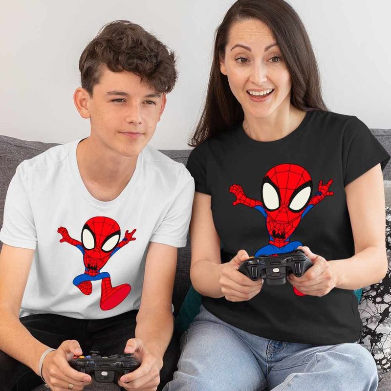 Fashion, accesorii si bijuterii - Femei - Imbracaminte femei - Tricouri si topuri femei - Tricou Femei Paienjenel Spidey Peter Parker, alb, marime L - Infinity.ro