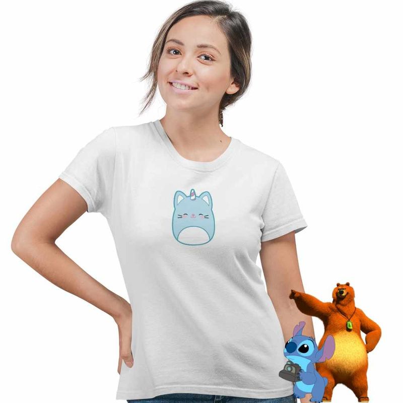 Fashion, accesorii si bijuterii - Femei - Imbracaminte femei - Tricouri si topuri femei - Tricou Femei Squishmallows Unicorn, alb, marime 2XL - Infinity.ro