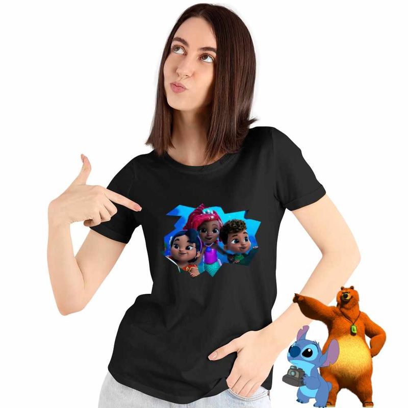 Fashion, accesorii si bijuterii - Femei - Imbracaminte femei - Tricouri si topuri femei - Tricou Femei Ariel Lucia Fernie Mica Sirena Disney, negru, marime 2XL - Infinity.ro