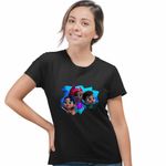 Fashion, accesorii si bijuterii - Femei - Imbracaminte femei - Tricouri si topuri femei - Tricou Femei Ariel Lucia Fernie Mica Sirena Disney, negru, marime 2XL - Infinity.ro