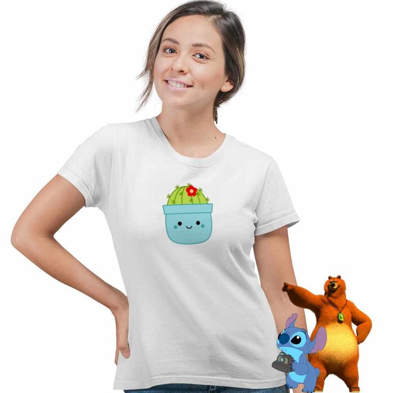 Fashion, accesorii si bijuterii - Femei - Imbracaminte femei - Tricouri si topuri femei - Tricou Femei Squishmallows Cactus Ghiveci, alb, marime M - Infinity.ro