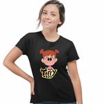 Fashion, accesorii si bijuterii - Femei - Imbracaminte femei - Tricouri si topuri femei - Tricou Femei Addie Taffy Desen Raton, negru, marime XL - Infinity.ro