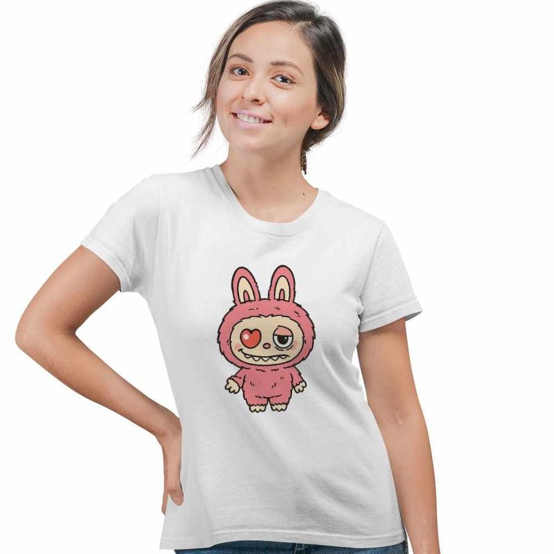 Fashion, accesorii si bijuterii - Femei - Imbracaminte femei - Tricouri si topuri femei - Tricou Femei Labubu Heartbreak Dragobete Valentines Day Iubi, alb, marime 2XL - Infinity.ro