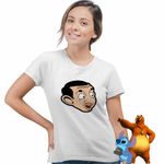 Fashion, accesorii si bijuterii - Femei - Imbracaminte femei - Tricouri si topuri femei - Tricou Femei Mr Bean Comic Cartoon, alb, marime 2XL - Infinity.ro