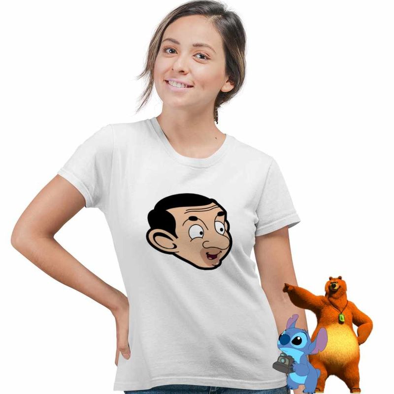 Fashion, accesorii si bijuterii - Femei - Imbracaminte femei - Tricouri si topuri femei - Tricou Femei Mr Bean Comic Cartoon, alb, marime 2XL - Infinity.ro