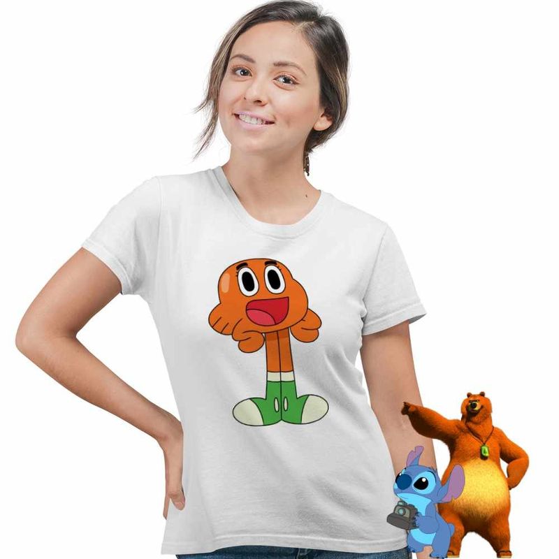 Fashion, accesorii si bijuterii - Femei - Imbracaminte femei - Tricouri si topuri femei - Tricou Femei Gumball Darwin Gumbal, alb, marime 2XL - Infinity.ro