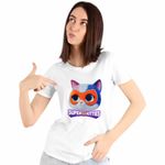 Fashion, accesorii si bijuterii - Femei - Imbracaminte femei - Tricouri si topuri femei - Tricou Femei Ghem Super Pisicute Buddy, alb, marime XL - Infinity.ro