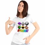 Fashion, accesorii si bijuterii - Femei - Imbracaminte femei - Tricouri si topuri femei - Tricou Femei Sprunki Horror Team, alb, marime S - Infinity.ro