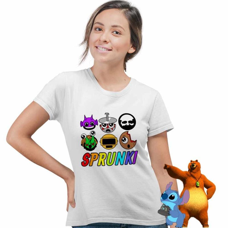 Fashion, accesorii si bijuterii - Femei - Imbracaminte femei - Tricouri si topuri femei - Tricou Femei Sprunki Horror Team, alb, marime S - Infinity.ro