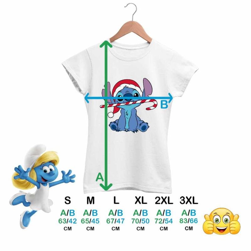 Fashion, accesorii si bijuterii - Femei - Imbracaminte femei - Tricouri si topuri femei - Tricou Femei Stitch Mos Craciun, alb, marime S - Infinity.ro