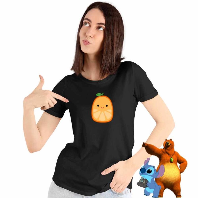 Fashion, accesorii si bijuterii - Femei - Imbracaminte femei - Tricouri si topuri femei - Tricou Femei Squishmallows Portocala, negru, marime S - Infinity.ro