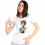 Fashion, accesorii si bijuterii - Femei - Imbracaminte femei - Tricouri si topuri femei - Tricou Femei Benjamin Geronimo Stilton Soricel Istet, alb, marime L - Infinity.ro