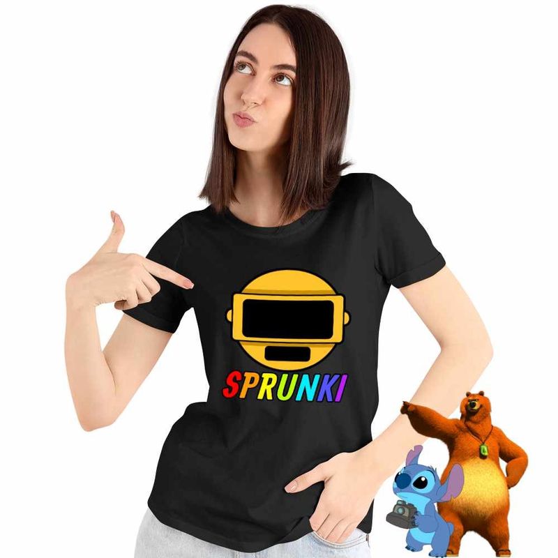Fashion, accesorii si bijuterii - Femei - Imbracaminte femei - Tricouri si topuri femei - Tricou Femei Sprunki Gold Sound Music Game, negru, marime XL - Infinity.ro