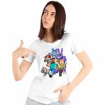Fashion, accesorii si bijuterii - Femei - Imbracaminte femei - Tricouri si topuri femei - Tricou Femei Minecraft Robogobo, alb, marime S - Infinity.ro