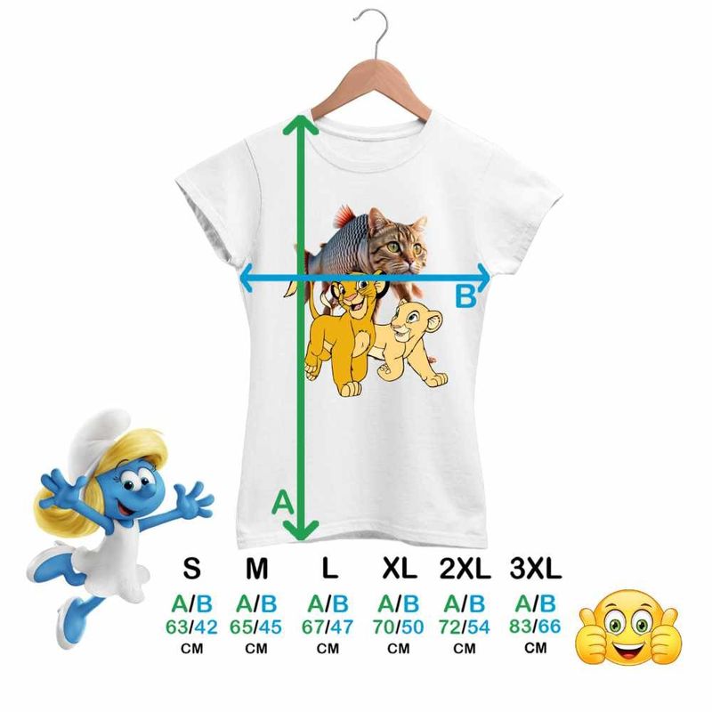 Fashion, accesorii si bijuterii - Femei - Imbracaminte femei - Tricouri si topuri femei - Tricou Femei Trulimero Trulichina Pisica Peste Regele Leu Simba, alb, marime L - Infinity.ro