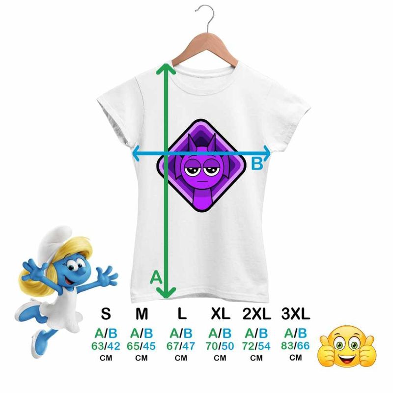 Fashion, accesorii si bijuterii - Femei - Imbracaminte femei - Tricouri si topuri femei - Tricou Femei Sprunki Durple Square Music Game, alb, marime S - Infinity.ro