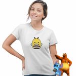 Fashion, accesorii si bijuterii - Femei - Imbracaminte femei - Tricouri si topuri femei - Tricou Femei Squishmallows Albina Squish, alb, marime S - Infinity.ro