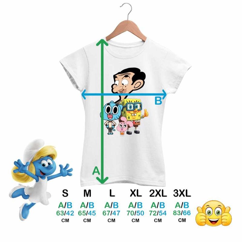 Fashion, accesorii si bijuterii - Femei - Imbracaminte femei - Tricouri si topuri femei - Tricou Femei Gumball Mr Bean SpongeBob, alb, marime 3XL - Infinity.ro