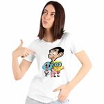 Fashion, accesorii si bijuterii - Femei - Imbracaminte femei - Tricouri si topuri femei - Tricou Femei Gumball Mr Bean SpongeBob, alb, marime 3XL - Infinity.ro