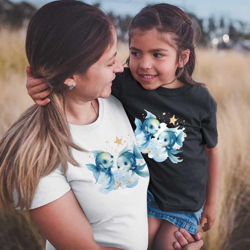 Fashion, accesorii si bijuterii - Femei - Imbracaminte femei - Tricouri si topuri femei - Tricou Femei Pesti Baby Zodiac Horoscop Pisces Astrologie, negru, marime 3XL - Infinity.ro