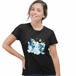 Fashion, accesorii si bijuterii - Femei - Imbracaminte femei - Tricouri si topuri femei - Tricou Femei Pesti Baby Zodiac Horoscop Pisces Astrologie, negru, marime 3XL - Infinity.ro