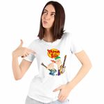 Fashion, accesorii si bijuterii - Femei - Imbracaminte femei - Tricouri si topuri femei - Tricou Femei Phineas and Ferb Chitara Trupa, alb, marime M - Infinity.ro