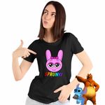 Fashion, accesorii si bijuterii - Femei - Imbracaminte femei - Tricouri si topuri femei - Tricou Femei Sprunki Game Pink Music Game, negru, marime L - Infinity.ro